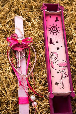 Πασχαλινή Λαμπάδα "Flamingo" με Επιλογές