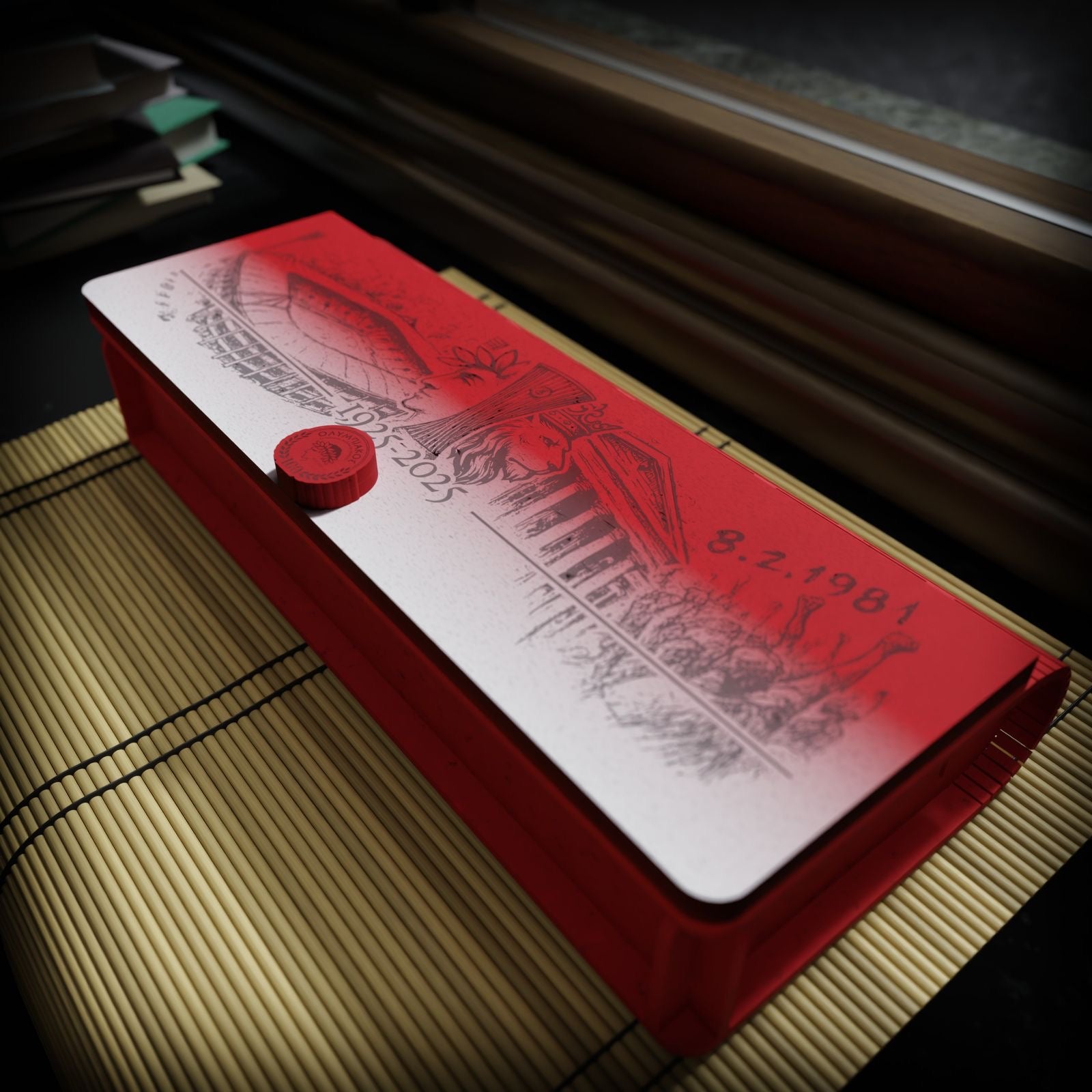 Ξύλινη Κασετίνα “Red History Thrilos” με Όνομα