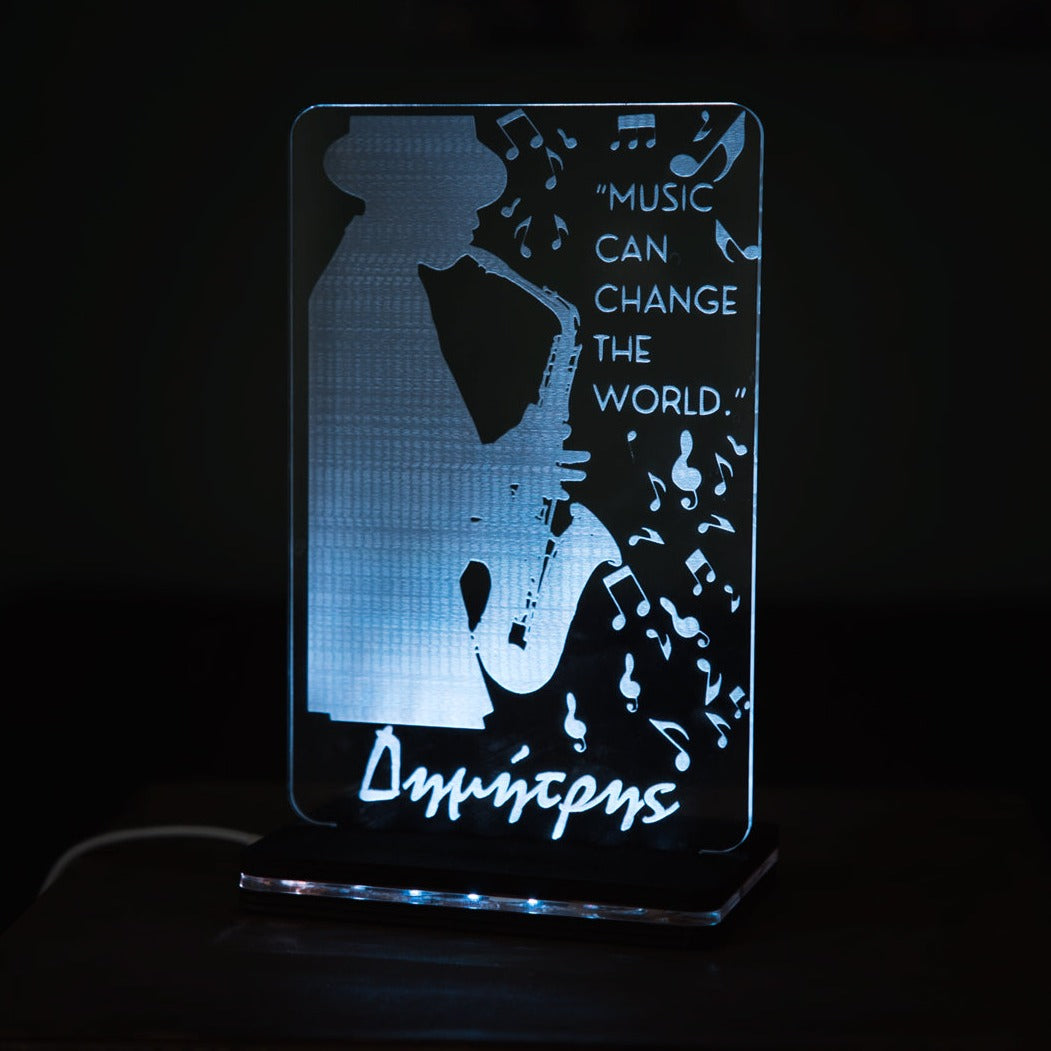 ΦΩΤΙΣΤΙΚΟ 3D LED "Music can change the World" με όνομα