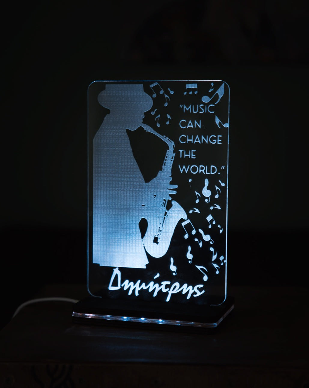 ΦΩΤΙΣΤΙΚΟ 3D LED "Music can change the World" με όνομα