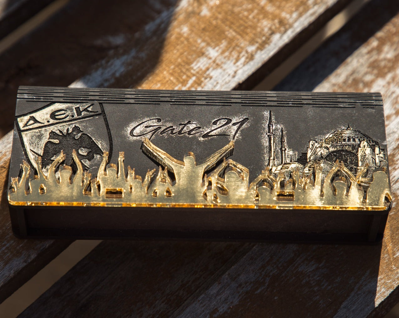 Κασετίνα με Κομπολόι "ΑΕΚ" και Όνομα στο εσωτερικό