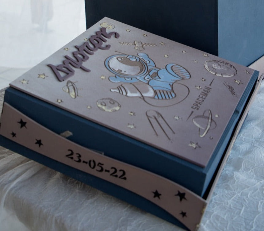 Ξύλινο Κουτί Αποθήκευσης "Spaceboy-Αστροναύτης" και Όνομα (36,8cm *34,3cm*10,1cm)