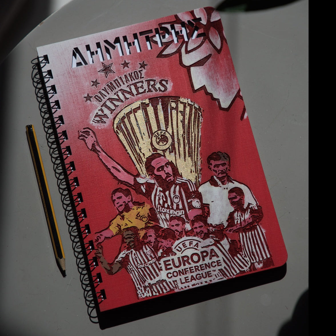 Ξύλινο Τετράδιο "Cup Europa Conference 2024 Olympiacos" με Όνομα