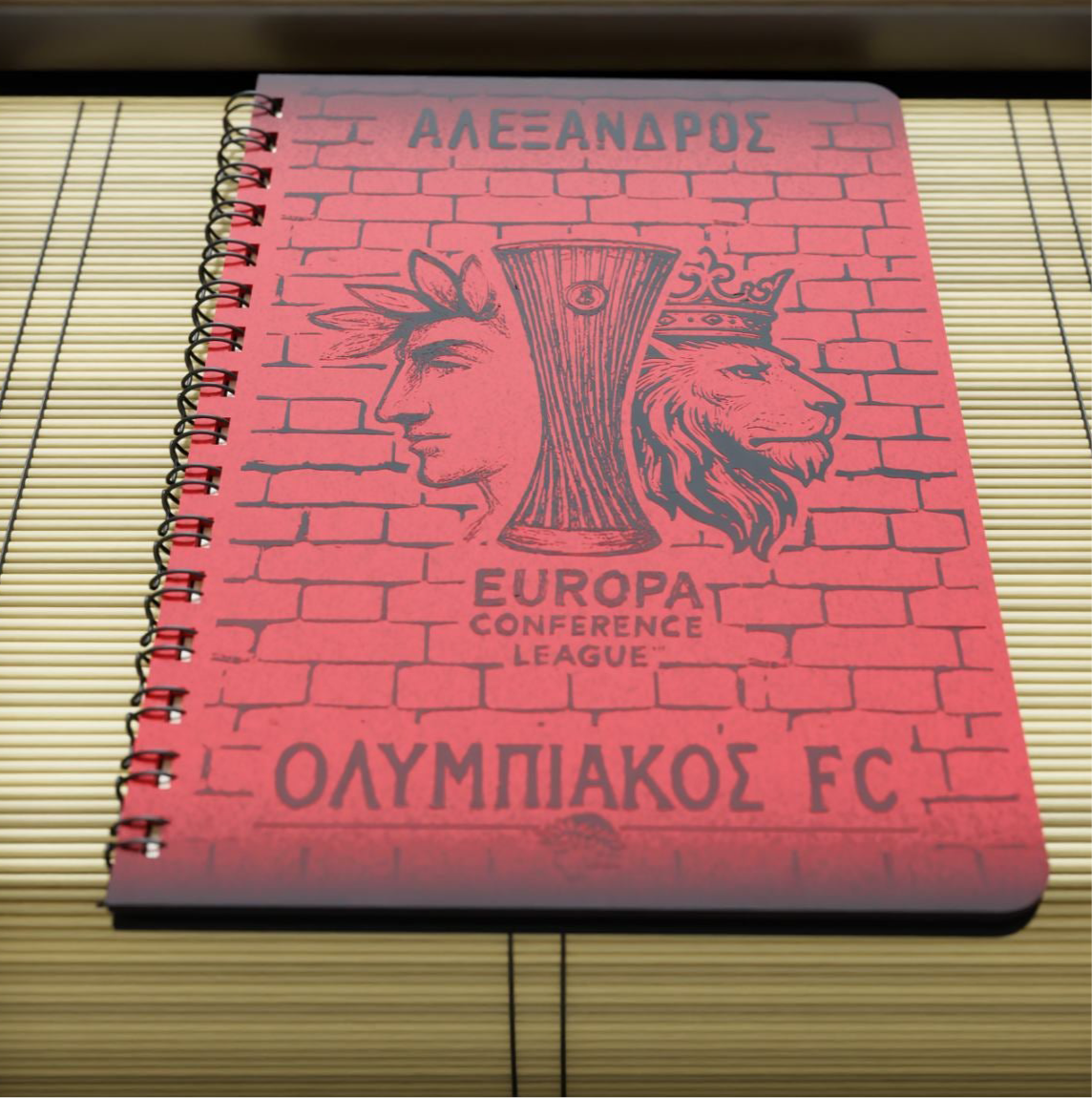 Ξύλινο Σημειωματάριο"Europa Conference Cup" με Όνομα