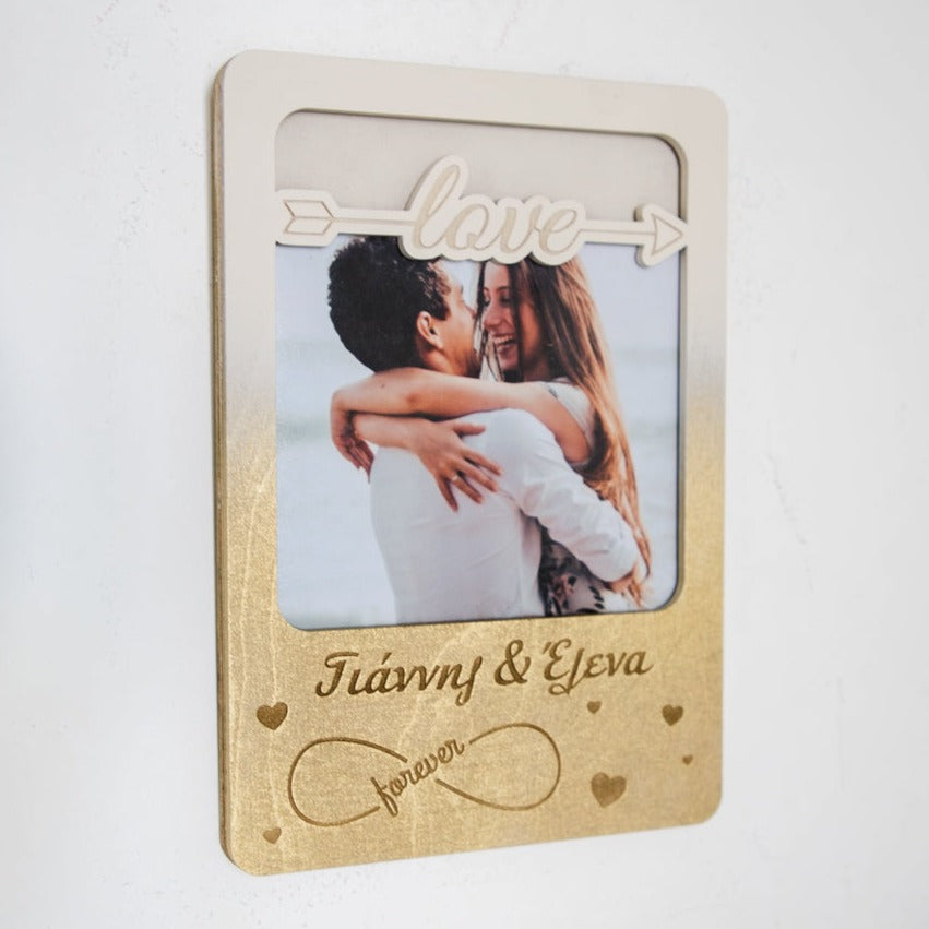 Ξύλινη Κορνίζα  Κρεμαστή "Love" με Ονόματα