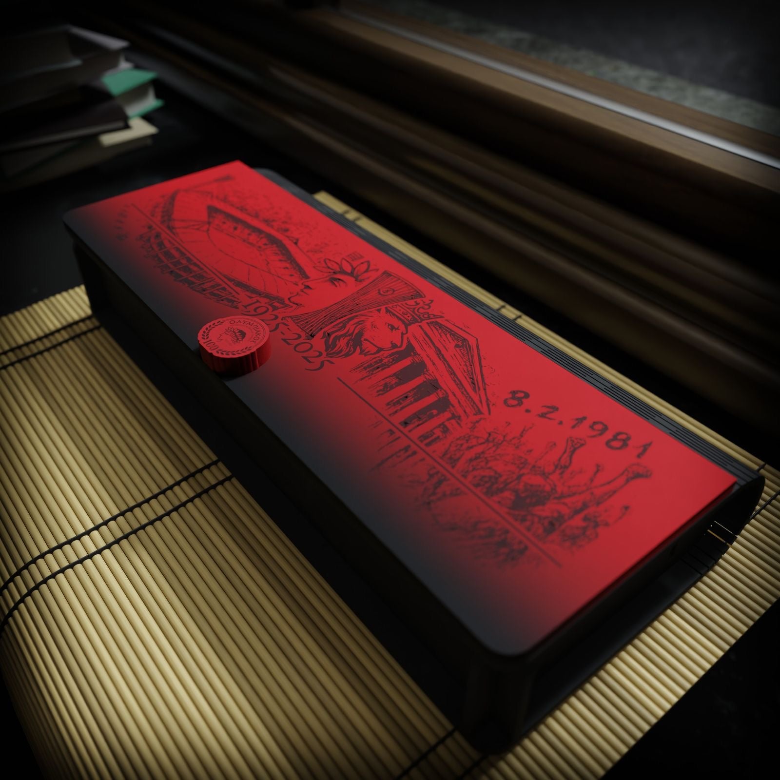 Ξύλινη Κασετίνα “Red History Thrilos” με Όνομα