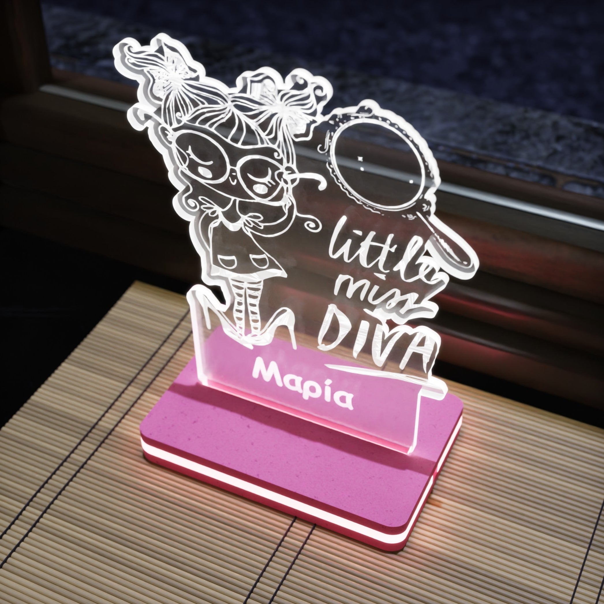 ΠΡΟΣΩΠΟΠΟΙΗΜΕΝΟ 3D LED "Little Miss Diva" με Όνομα