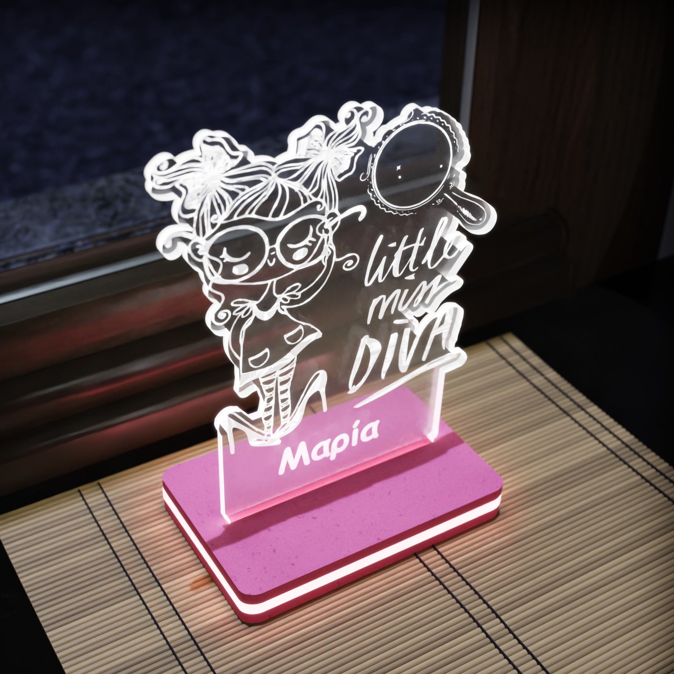 ΠΡΟΣΩΠΟΠΟΙΗΜΕΝΟ 3D LED "Little Miss Diva" με Όνομα