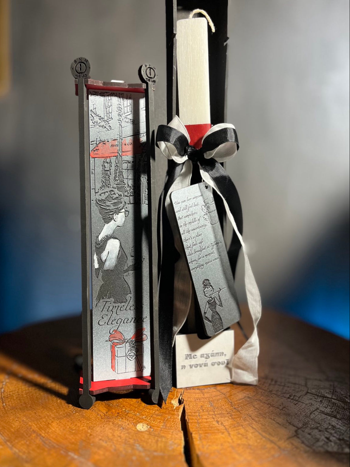 Πασχαλινή Λαμπάδα "With Love, Audrey" με σελιδοδείκτη ✨🎀