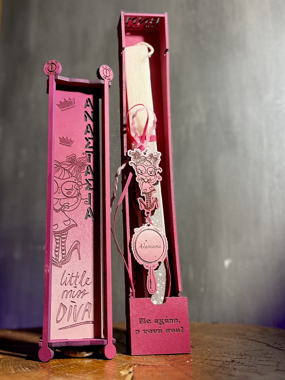 Πασχαλινή Λαμπάδα "Little Miss Diva" σε κουτί με όνομα και αφιέρωση ✨💖