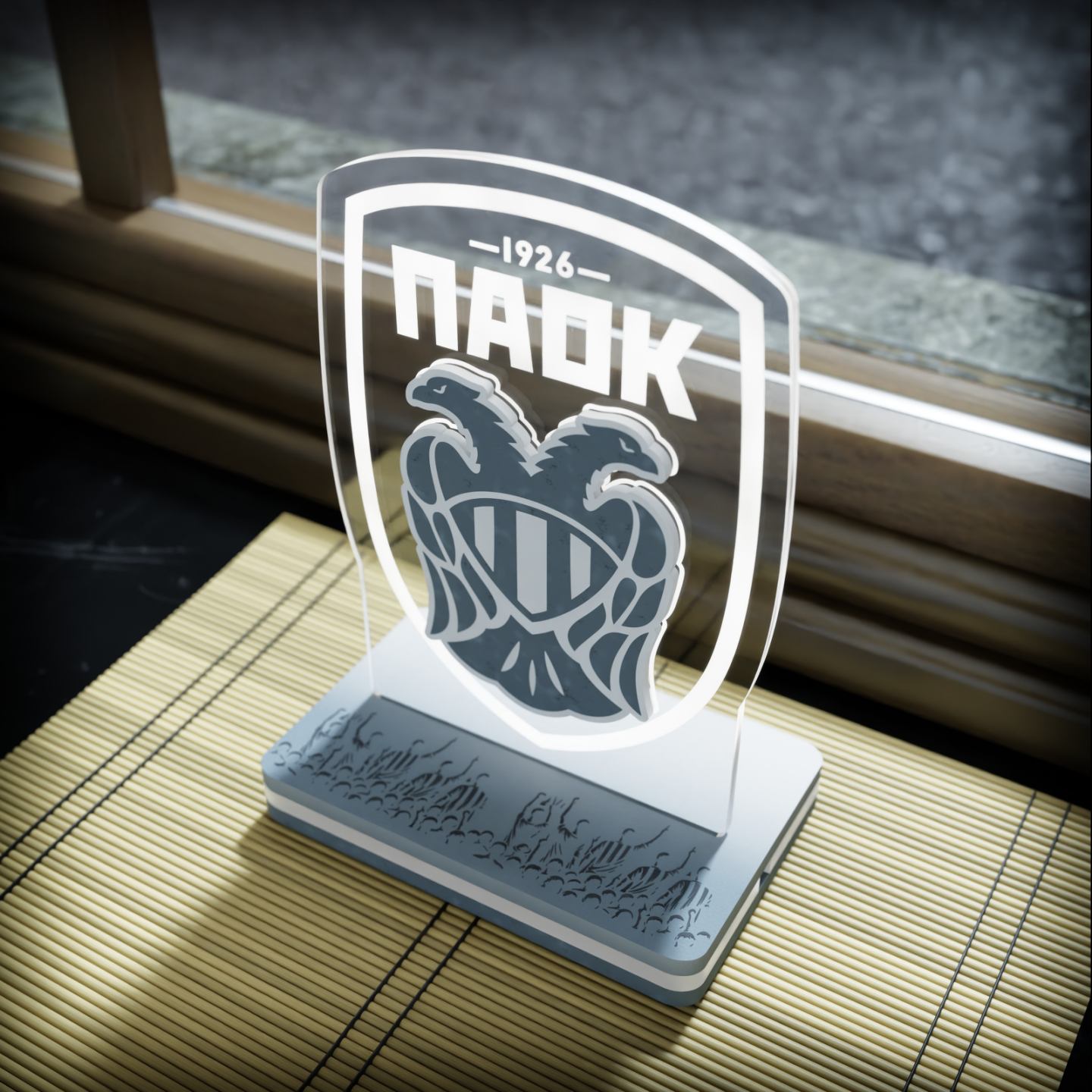 Επιτραπέζιο 3D Led Φωτιστικό "PAOK Logo" (20cm)