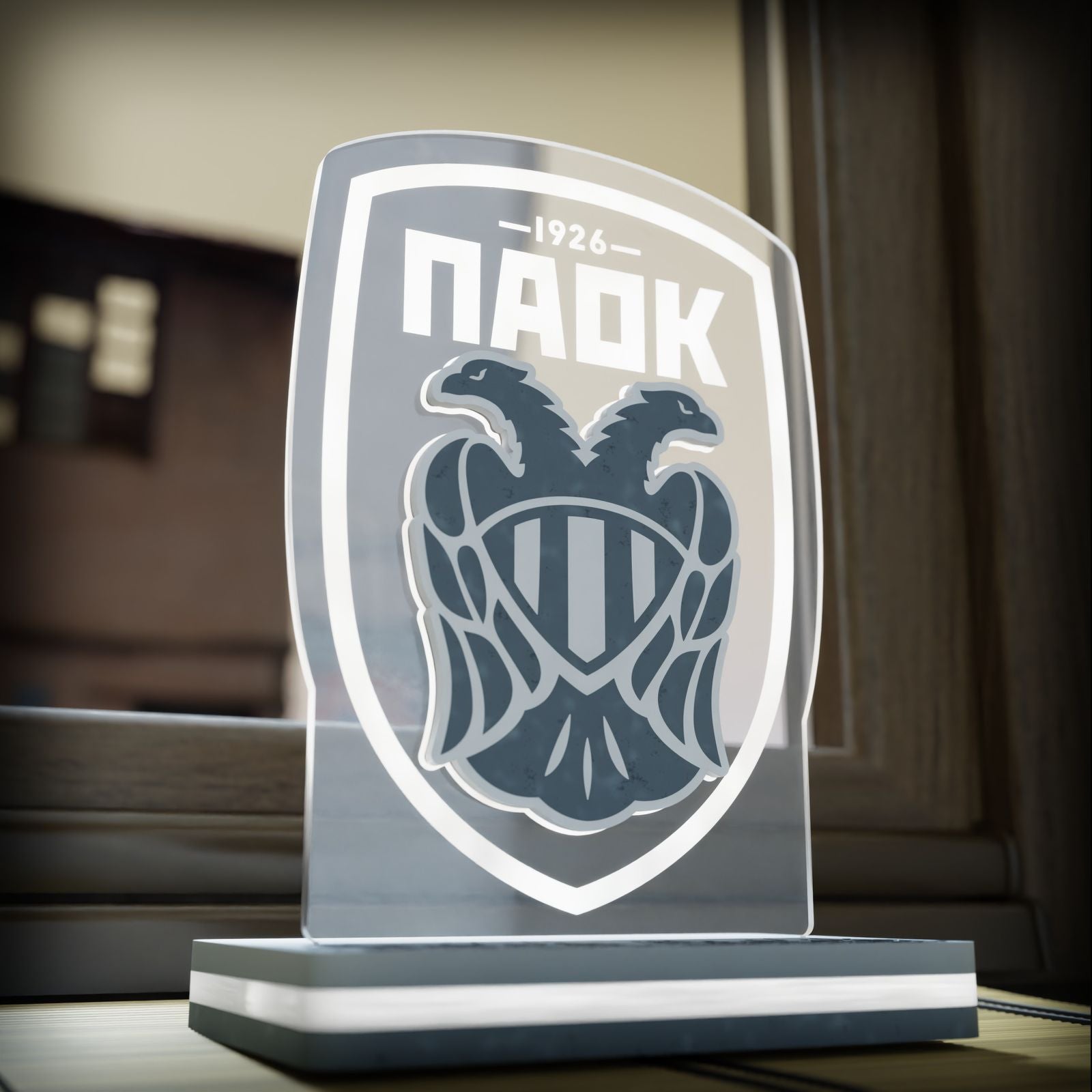 Επιτραπέζιο 3D Led Φωτιστικό "PAOK Logo" (20cm)