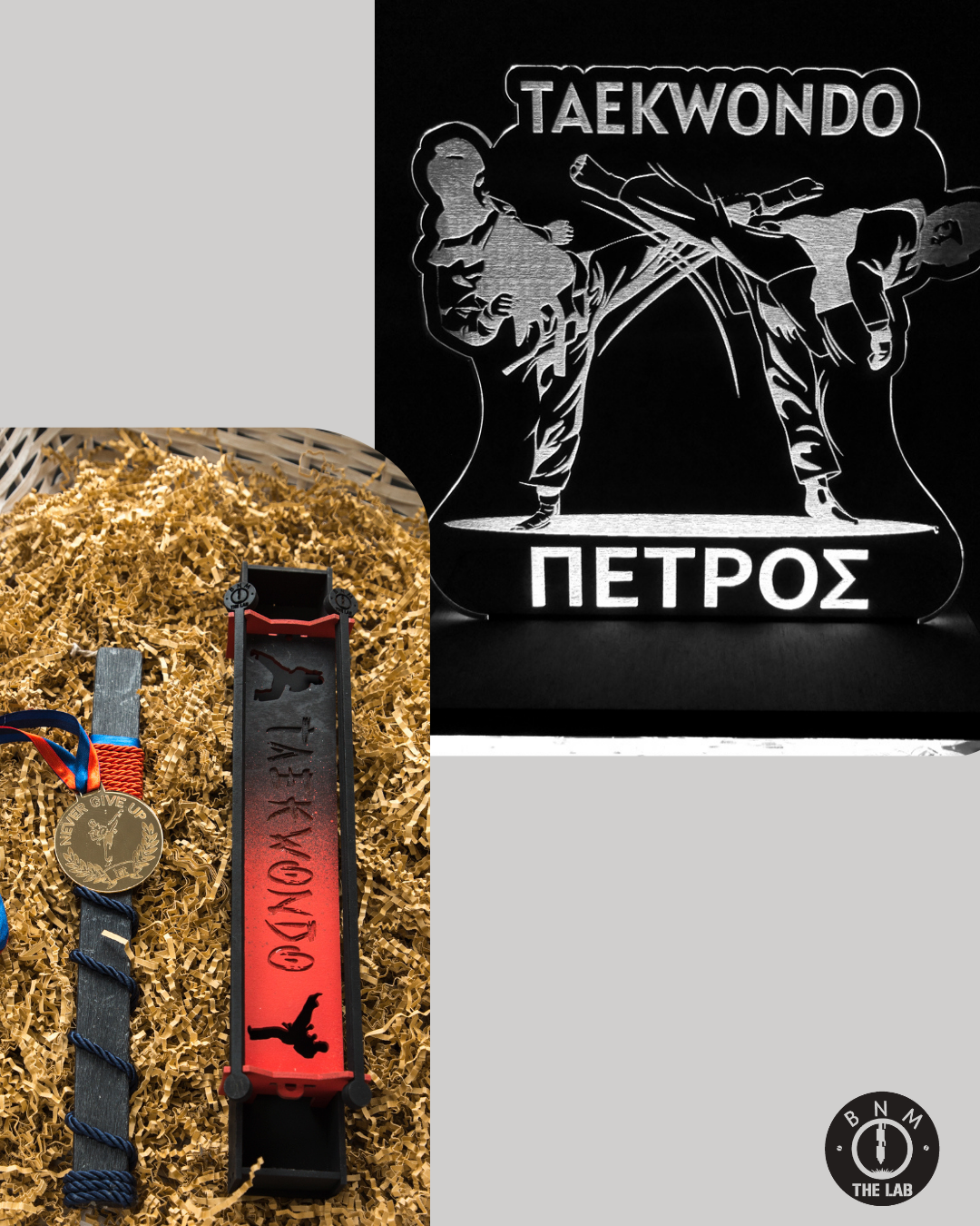 "TAE KWON DO" | Σετ Λαμπάδα με στοιχείο μετάλλιο & Led Φωτιστικό με Όνομα