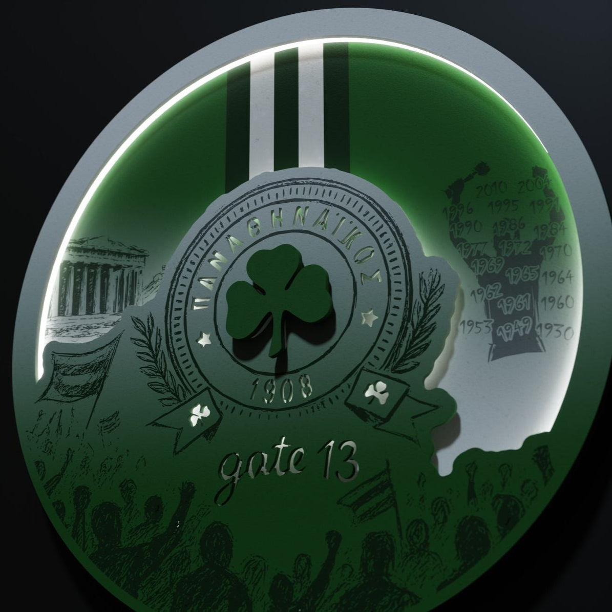 Επιτοίχιο Φωτιστικό "Τριφύλλι 1908" (32cm)