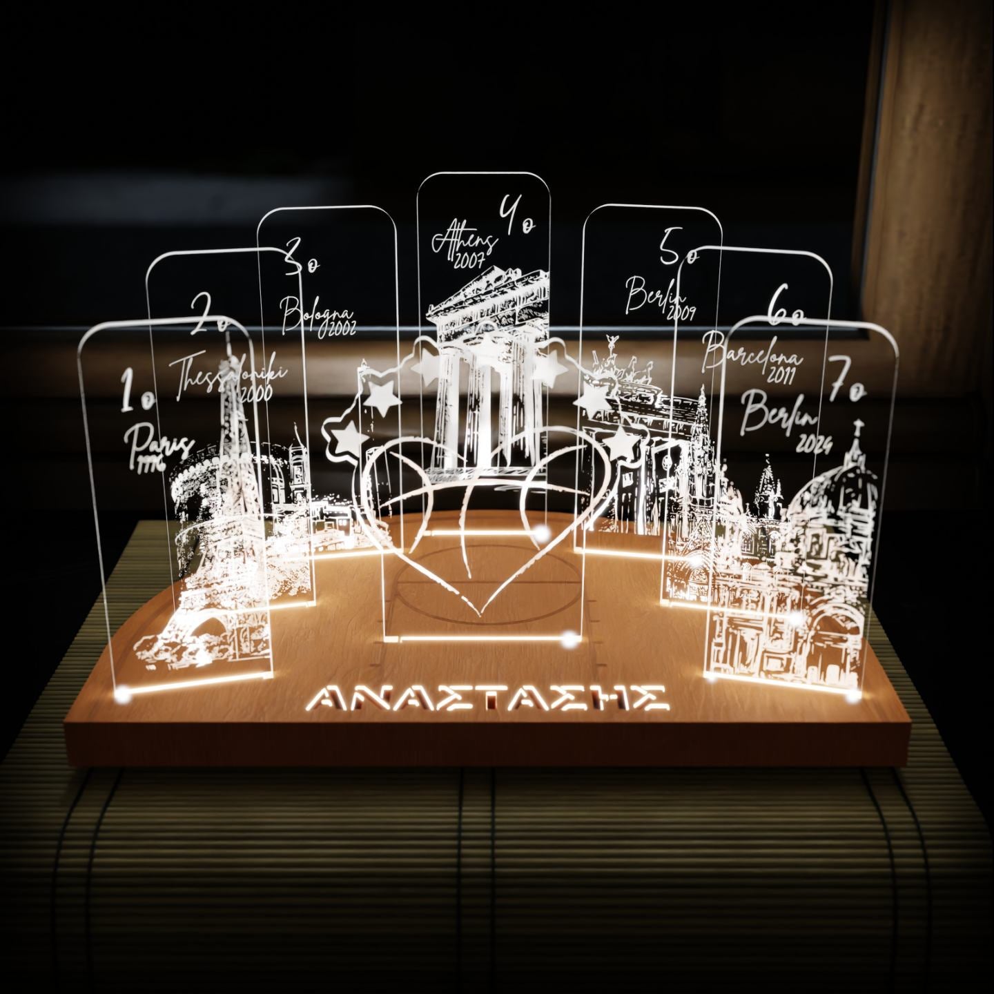 Επιτραπέζιο Φωτιστικό "7 Cities" με Όνομα