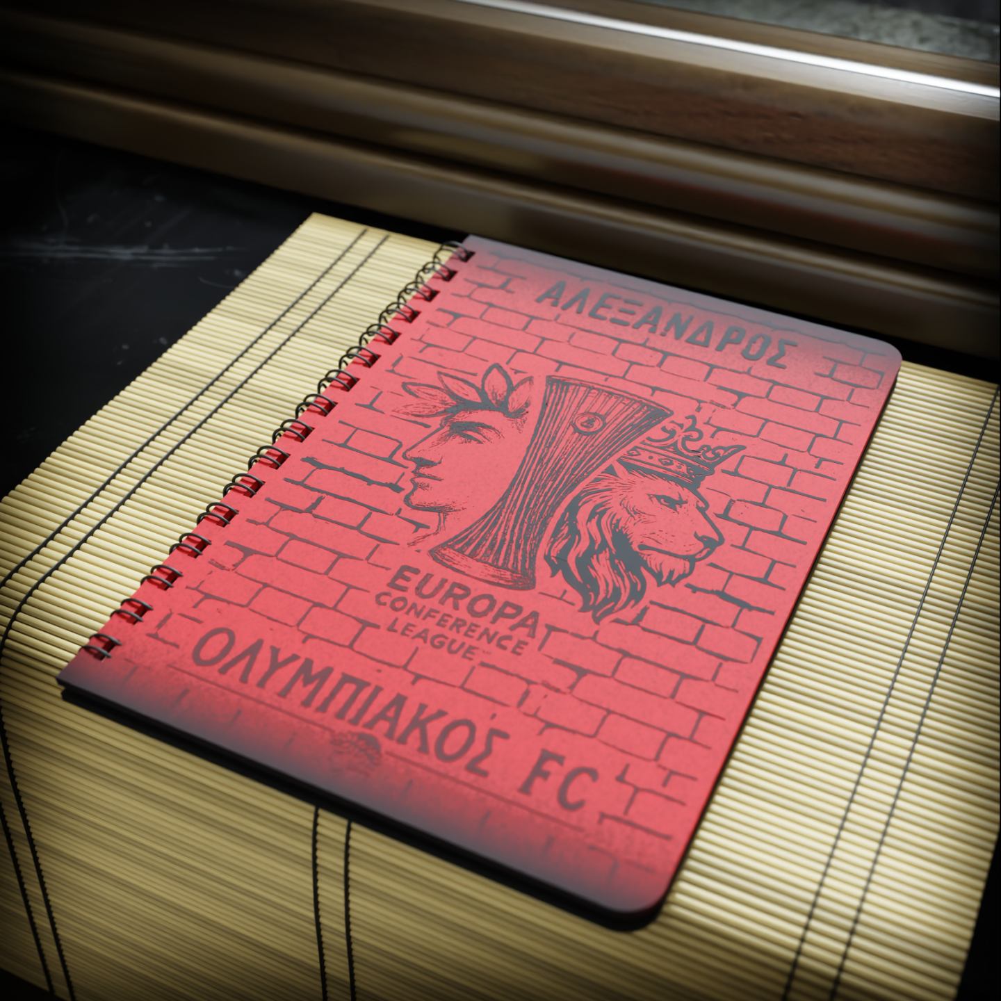 Ξύλινο Σημειωματάριο"Europa Conference Cup" με Όνομα