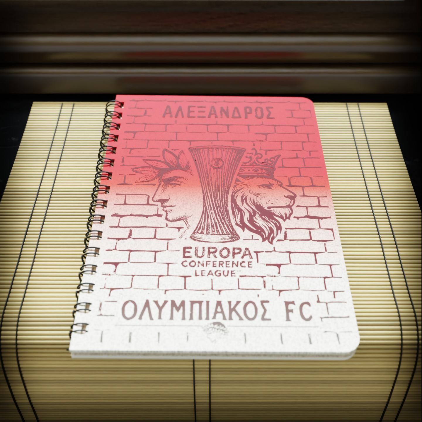 Ξύλινο Σημειωματάριο"Europa Conference Cup" με Όνομα
