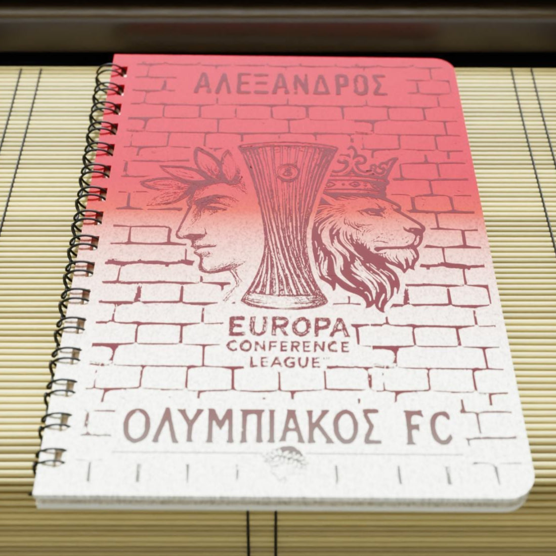 Ξύλινο Σημειωματάριο"Europa Conference Cup" με Όνομα