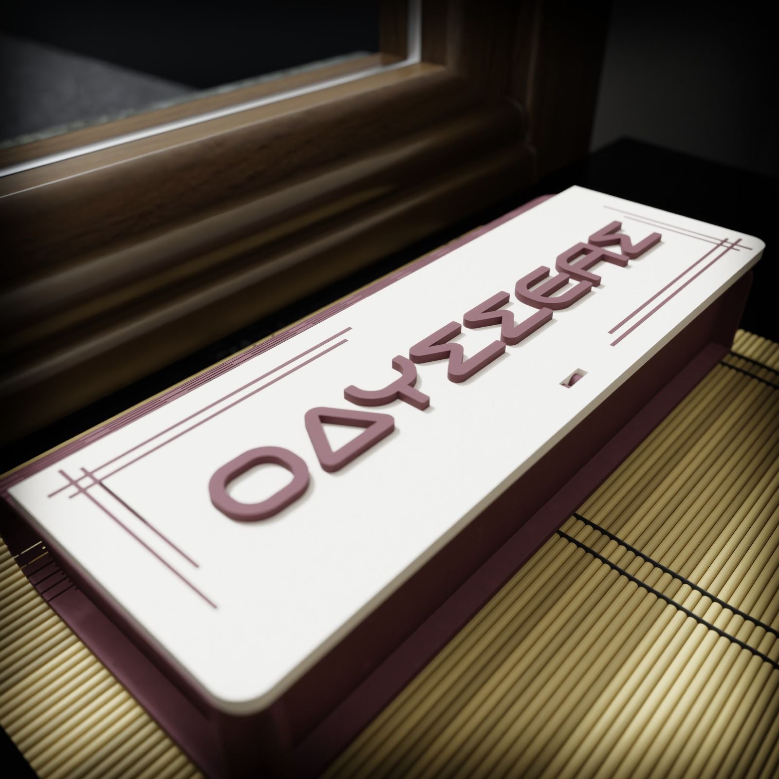 Ξύλινη Κασετίνα "Minimal" με όνομα και  Αρωματικό Κομπολόι από Μοσχοκάρυδο σε διαφορετικά χρώματα