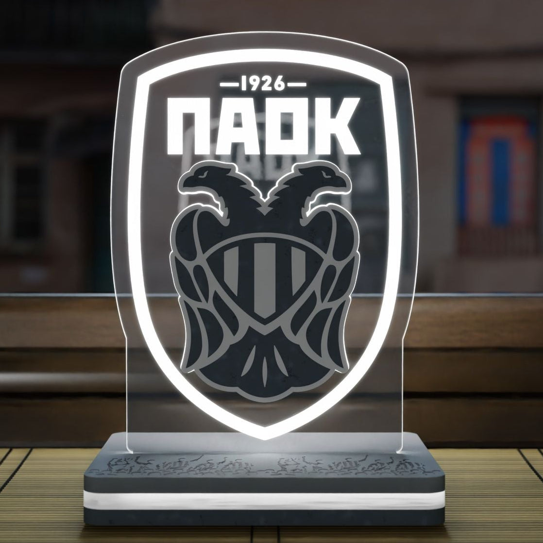 Επιτραπέζιο 3D Led Φωτιστικό "PAOK Logo" (20cm)