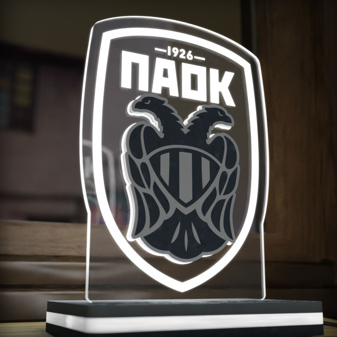 Επιτραπέζιο 3D Led Φωτιστικό "PAOK Logo" (20cm)