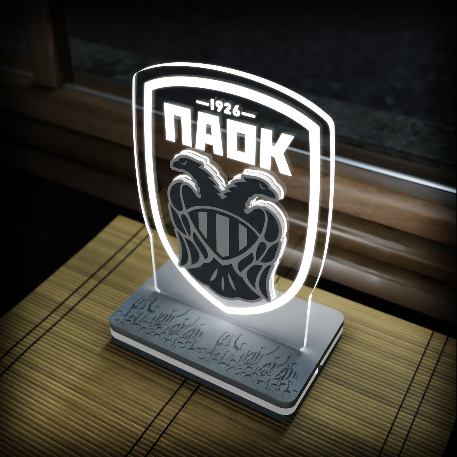 Επιτραπέζιο 3D Led Φωτιστικό "PAOK Logo" (20cm)