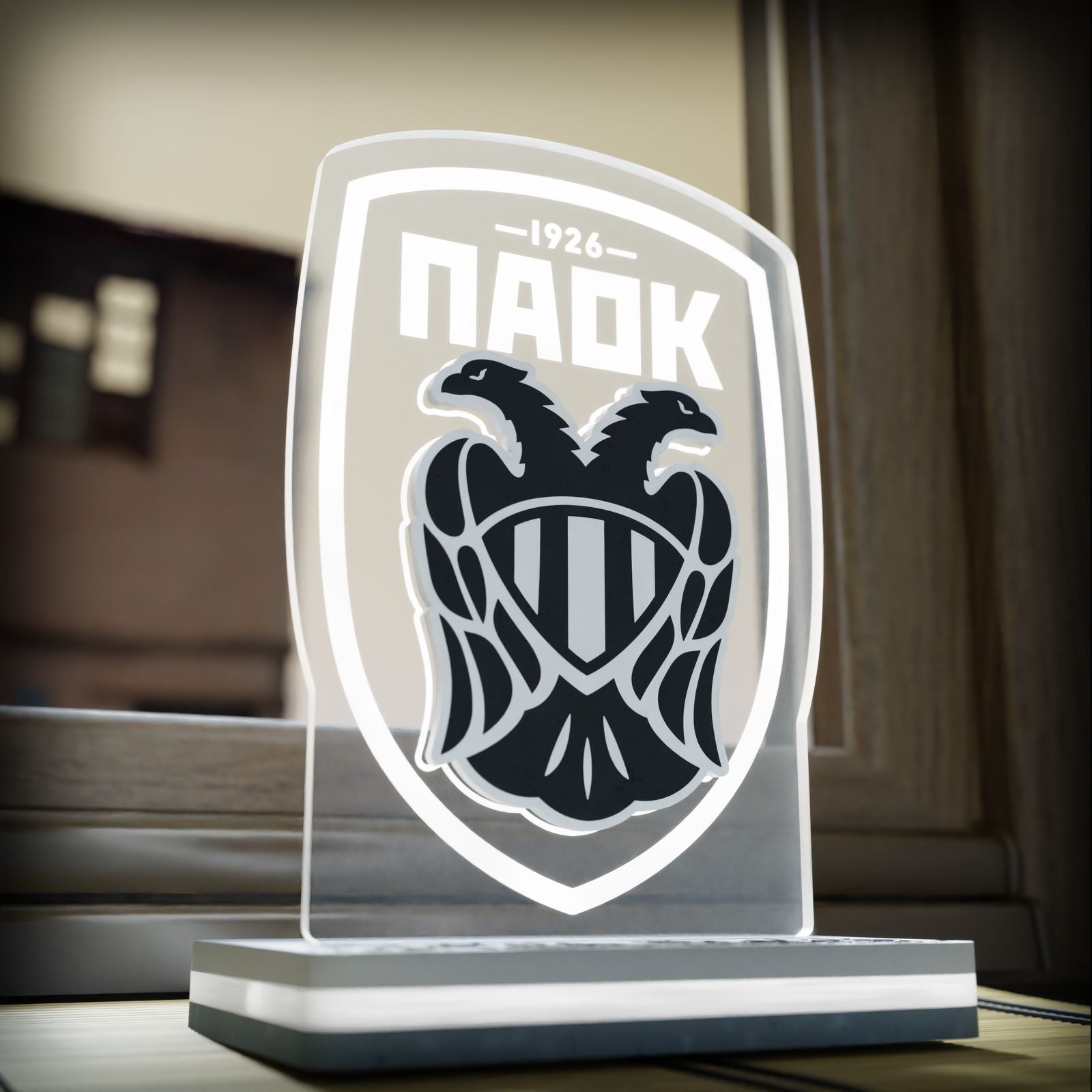 Επιτραπέζιο 3D Led Φωτιστικό "PAOK Logo" (20cm)