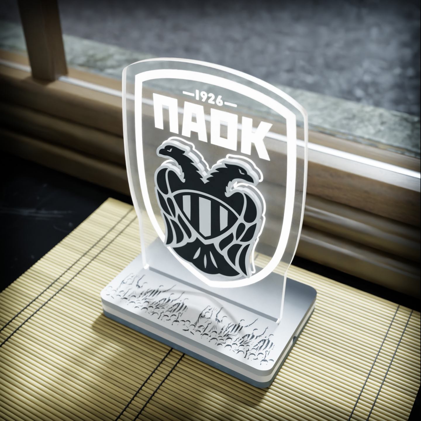 Επιτραπέζιο 3D Led Φωτιστικό "PAOK Logo" (20cm)