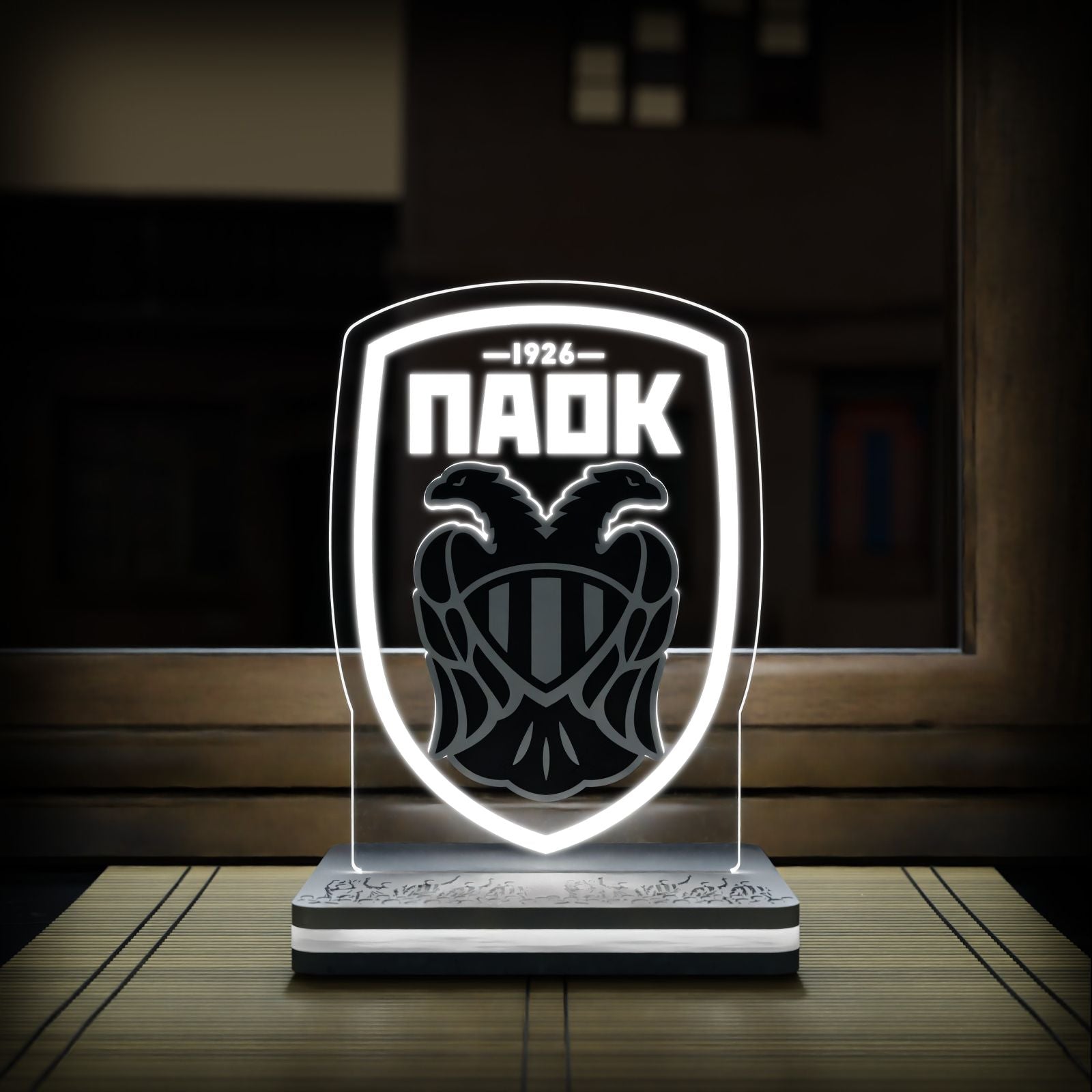 Επιτραπέζιο 3D Led Φωτιστικό "PAOK Logo" (20cm)