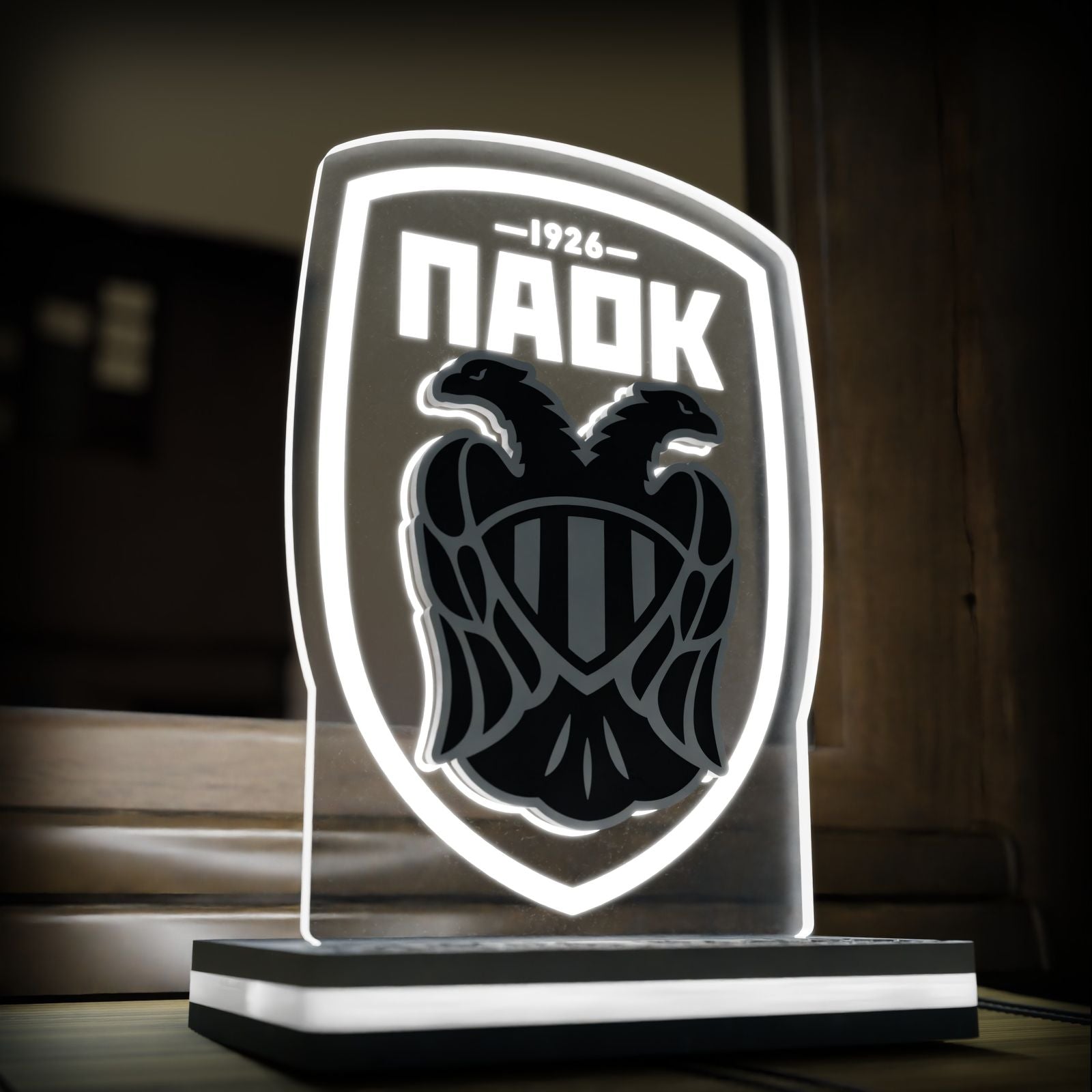 Επιτραπέζιο 3D Led Φωτιστικό "PAOK Logo" (20cm)