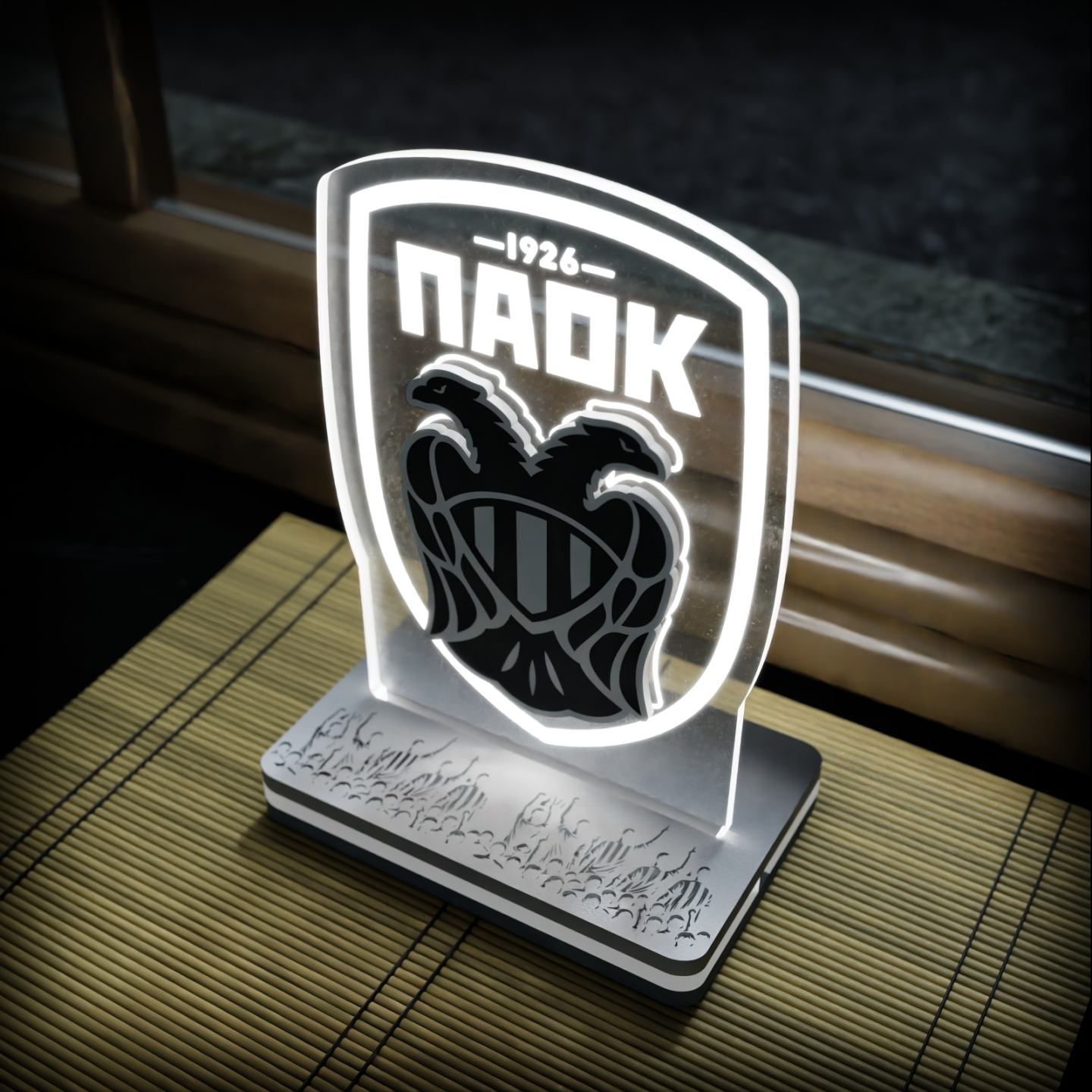 Επιτραπέζιο 3D Led Φωτιστικό "PAOK Logo" (20cm)