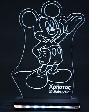 ΠΡΟΣΩΠΟΠΟΙΗΜΕΝΟ 3D LED ΦΩΤΙΣΤΙΚΟ  "MICKY MOUSE"
