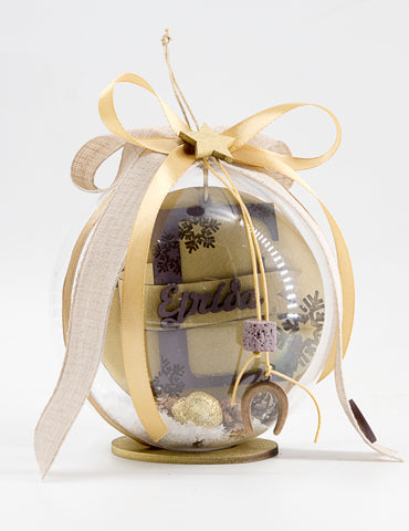 Χριστουγεννιάτικη Μπάλα με  Δύο Όψεις & Δύο Ονόματα (12cm)