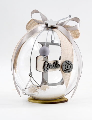 Χριστουγεννιάτικη Μπάλα με  Δύο Όψεις & Δύο Ονόματα (12cm)