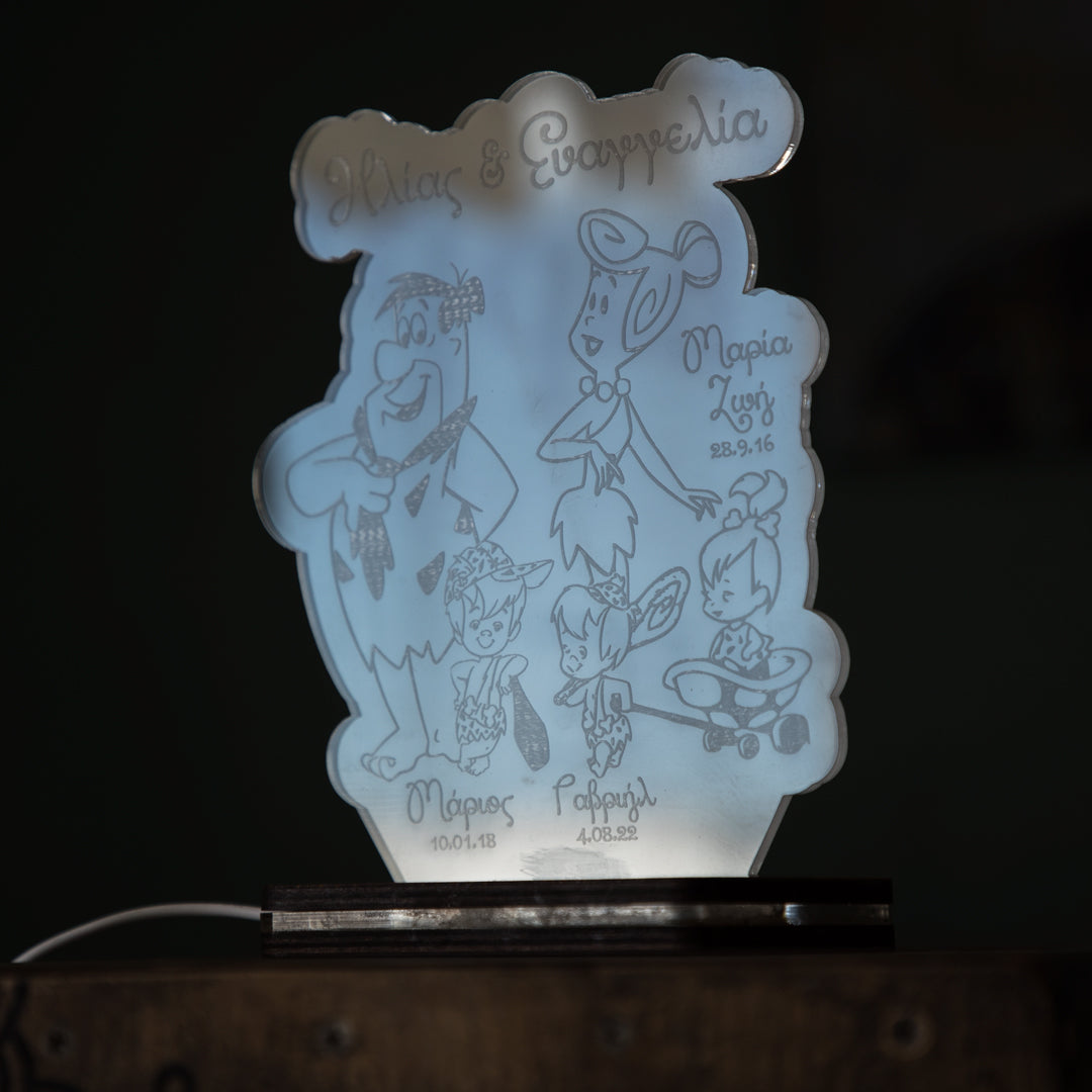 ΠΡΟΣΩΠΟΠΟΙΗΜΕΝΟ 3D LED  ΦΩΤΙΣΤΙΚΟ "FLINSTONES FAMILY"