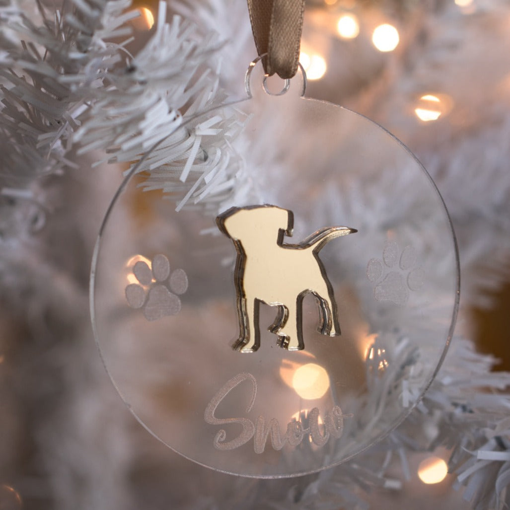 Στολίδι plexiglass με όνομα "Santa Dog"