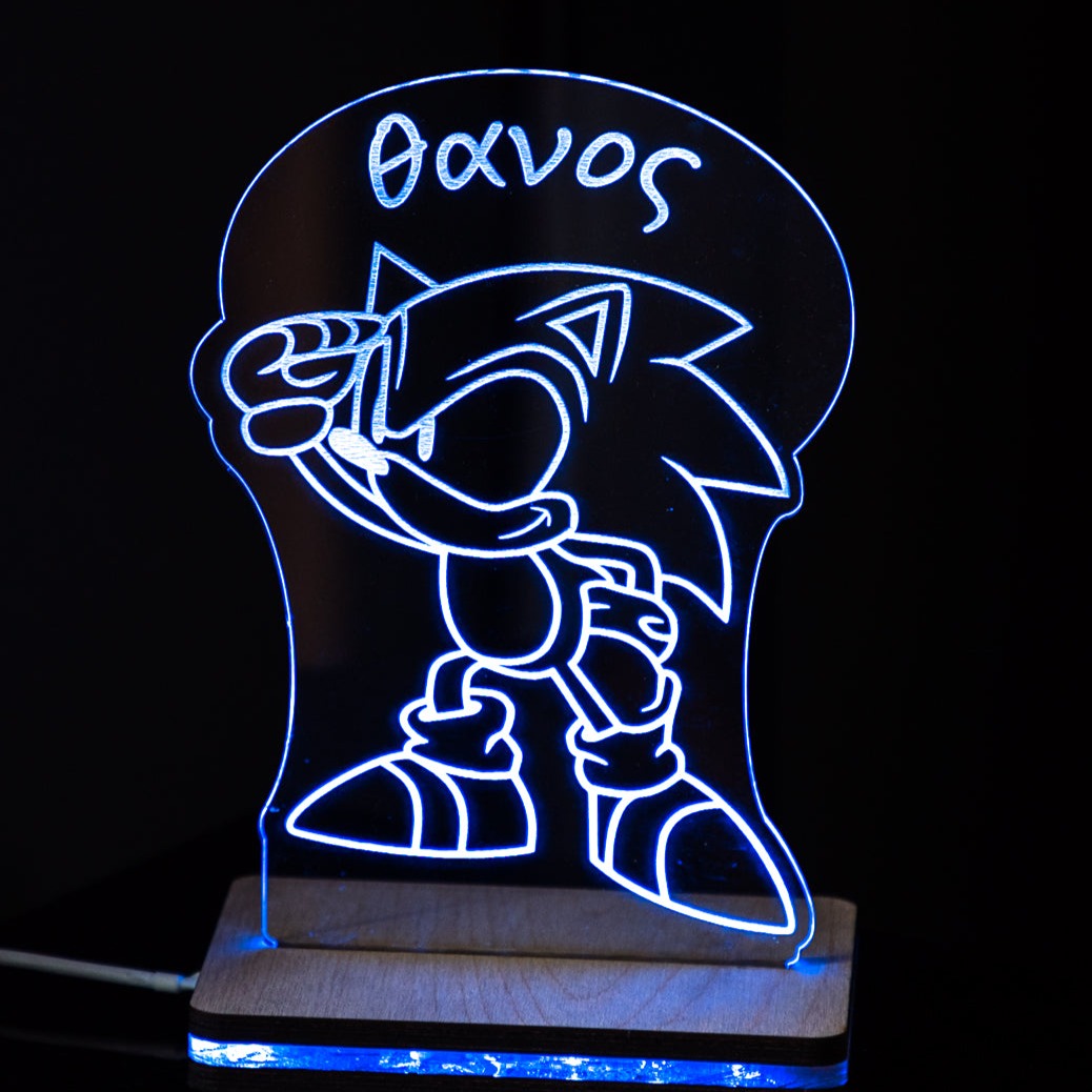 ΠΡΟΣΩΠΟΠΟΙΗΜΕΝΟ 3D LED ΦΩΤΙΣΤΙΚΟ "Σόνικ"