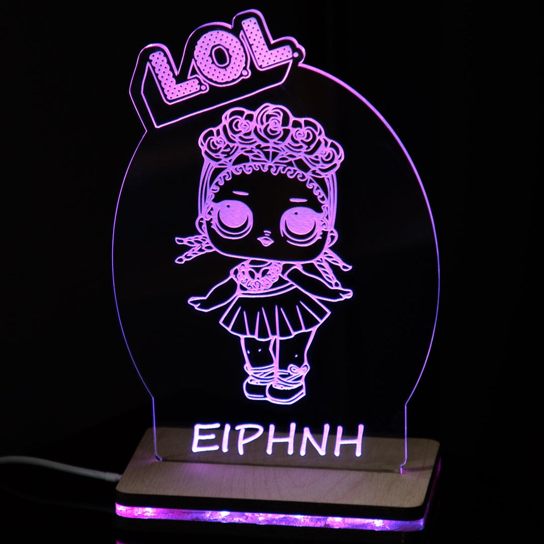 ΠΡΟΣΩΠΟΠΟΙΗΜΕΝΟ 3D LED ΦΩΤΙΣΤΙΚΟ "Κουκλίτσα ΛοΛ"