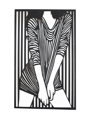 ΕΠΙΤΟΙΧΙΟ ΚΑΔΡΟ "WOMAN IN BLACK" WOODCUT