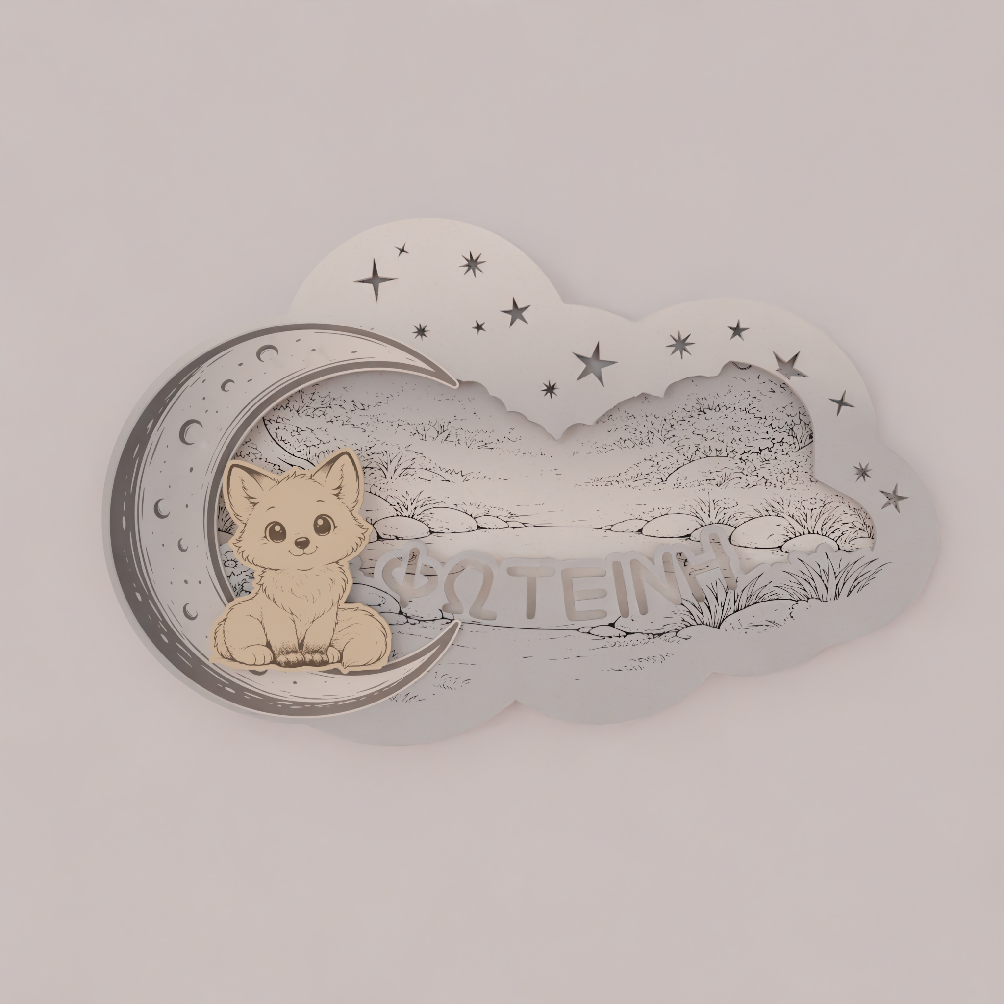 “Little Fox – Μικρή Αλεπουδίτσα“|Σετ Πασχαλινή Λαμπάδα & Επιτοίχιο Φωτιστικό με Όνομα