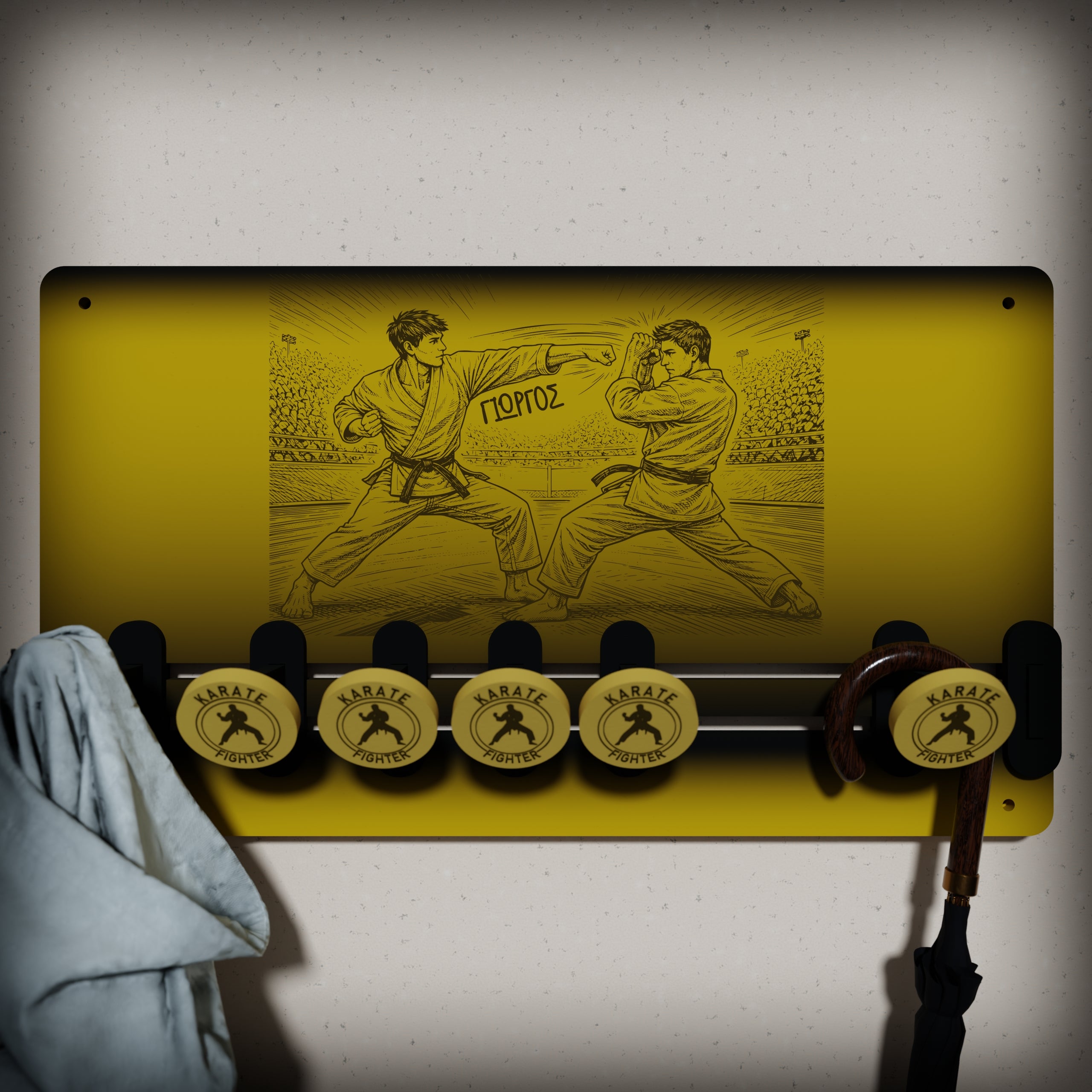 Kρεμάστρα Τοίχου ''Karate'' με Όνομα (36*20,5)