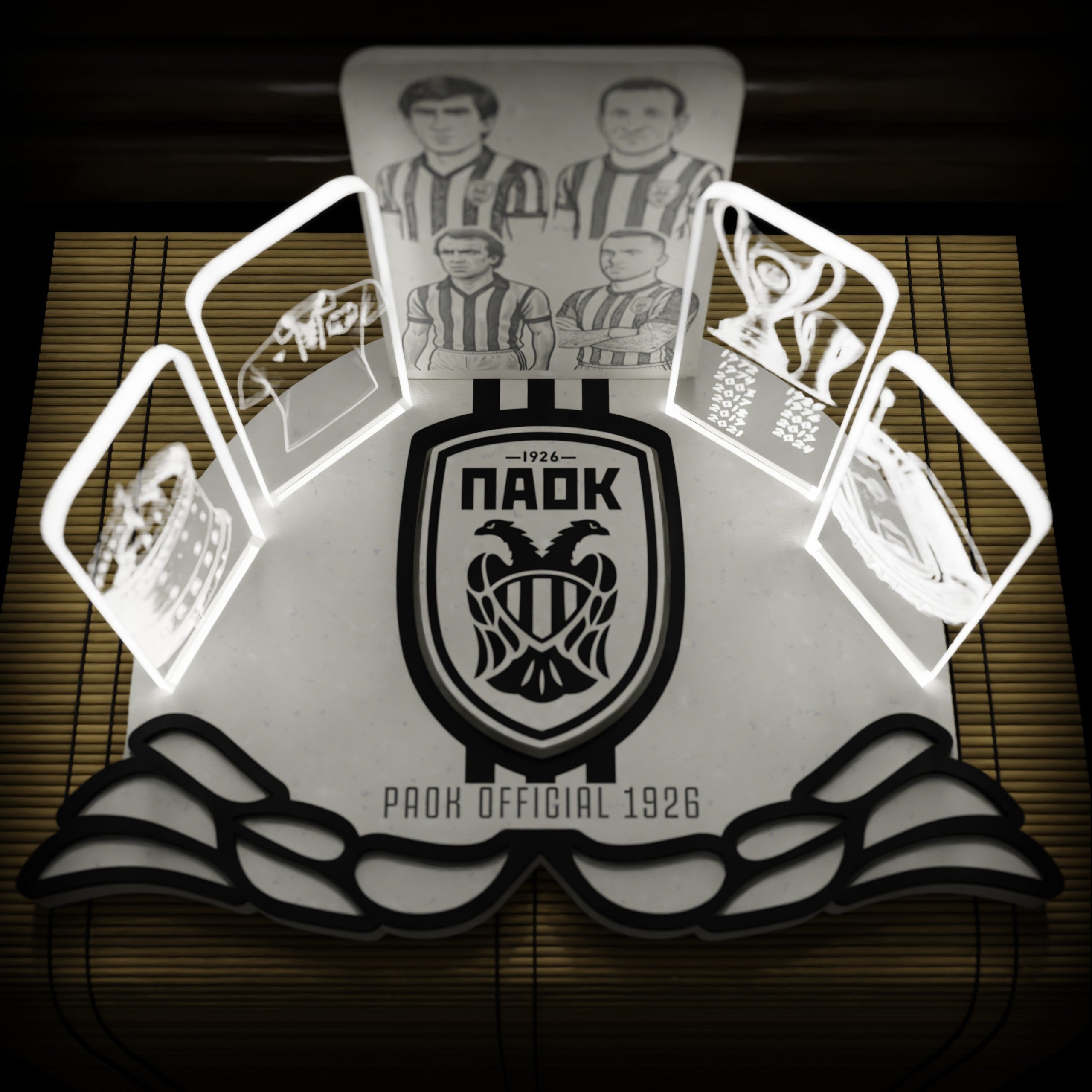 "Paok Moments"|Επιτραπέζιο Φωτιστικό με στιγμές σταθμούς και ιστορικά σύμβολα