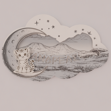 "Little Tiger" | Επιτοίχιο Φωτιστικό σε θέμα "Μικρό Τιγράκι" με όνομα