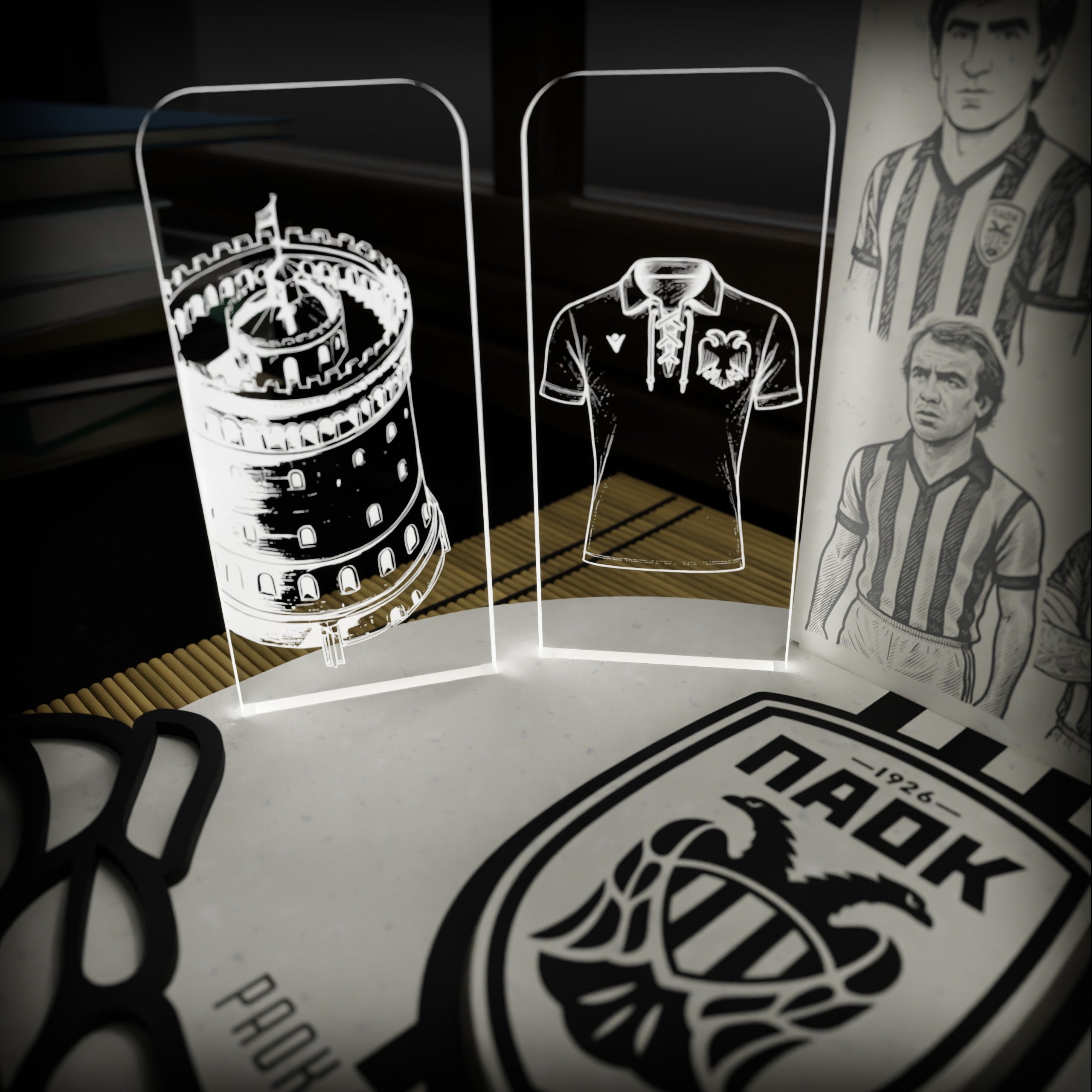 "Paok Moments"|Επιτραπέζιο Φωτιστικό με στιγμές σταθμούς και ιστορικά σύμβολα