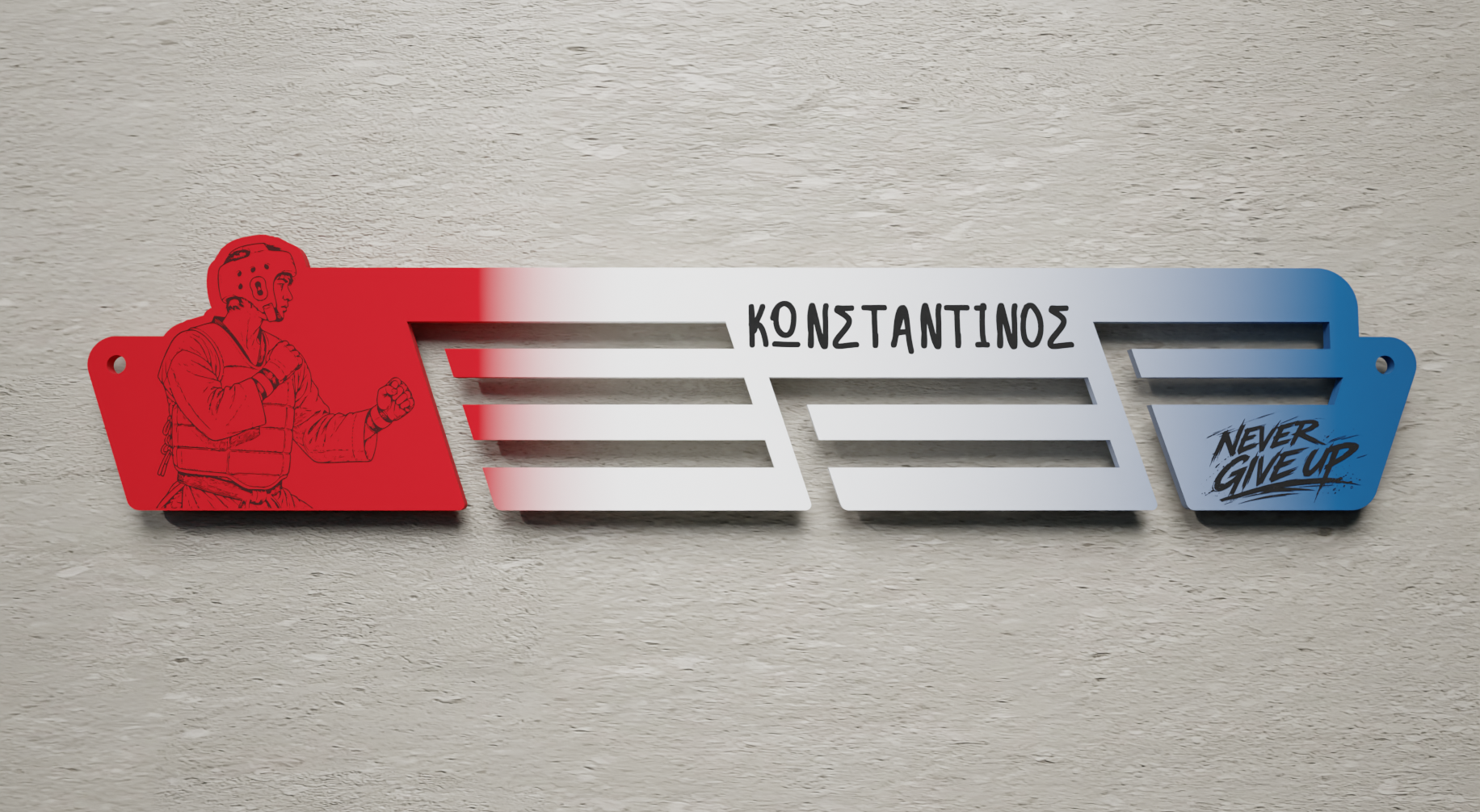 Επιτοίχιο Stand Μεταλλίων Mini "TAEKWONDO"  Με Όνομα  & Δυνατότητα Προσθήκης Σήματος / Συλλόγου