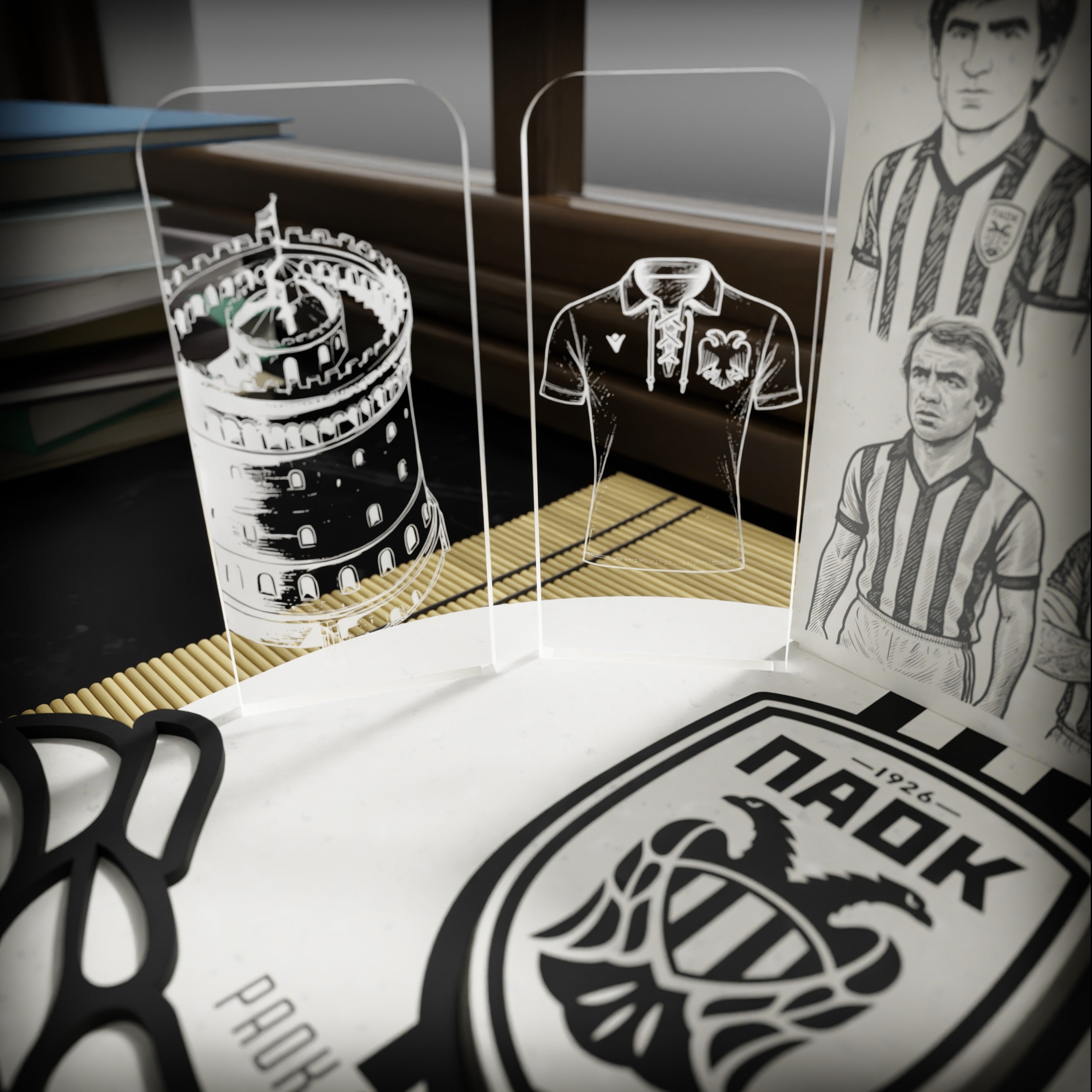 "Paok Moments"|Επιτραπέζιο Φωτιστικό με στιγμές σταθμούς και ιστορικά σύμβολα