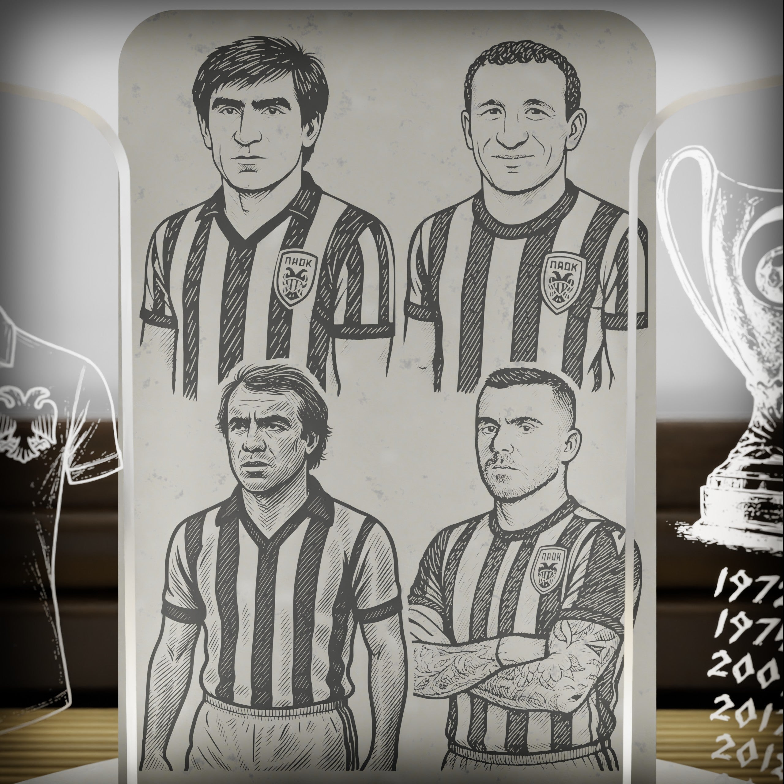 "Paok Moments"|Επιτραπέζιο Φωτιστικό με στιγμές σταθμούς και ιστορικά σύμβολα