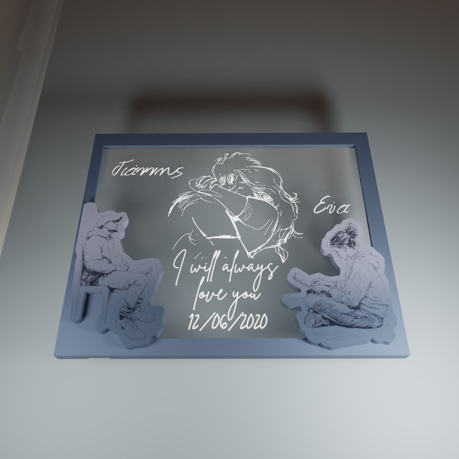 Επιτοίχιο Φωτιζόμενο Προσωποποιημένο Κάδρο "Light Up my World"