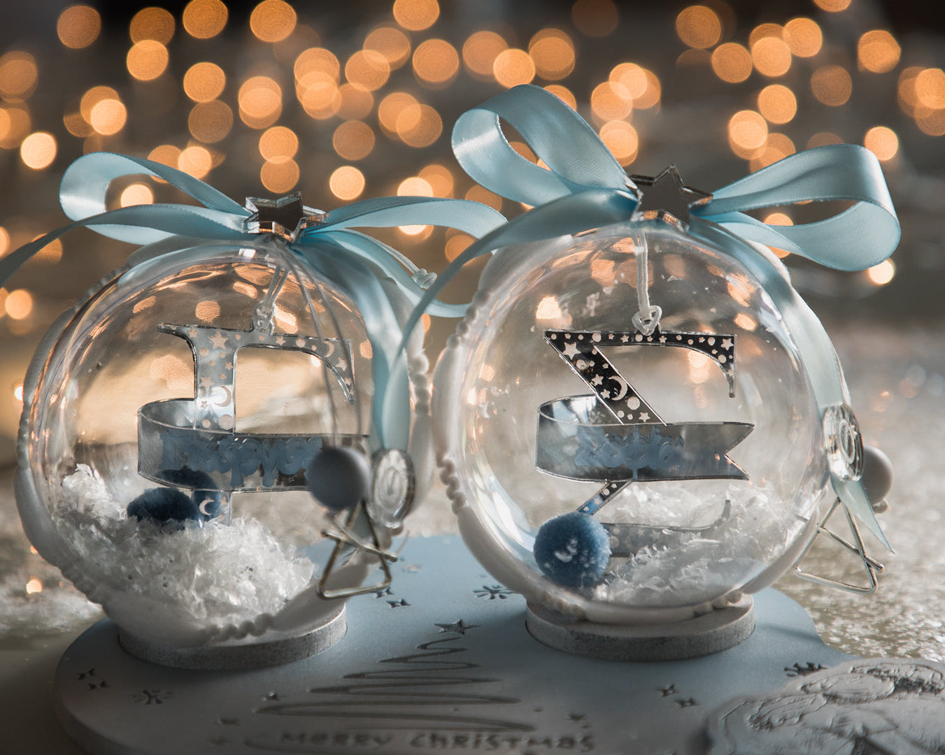 Σετ Χριστουγεννιάτικες Μπάλες με Όνομα σε βάση 