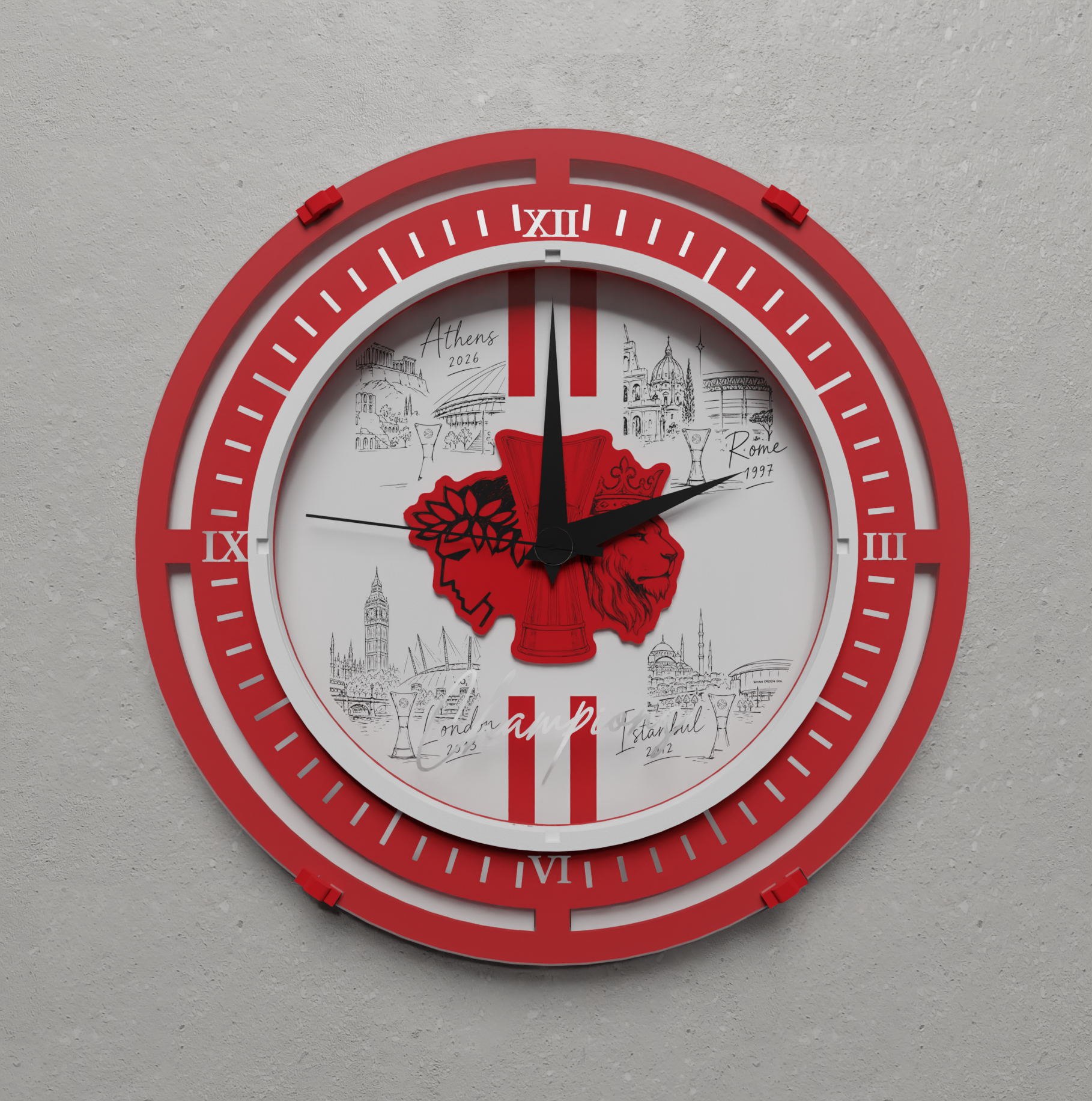 Επιτοίχιο Φωτιζόμενο Ρολόι " Thrilos Legend Champions '26"